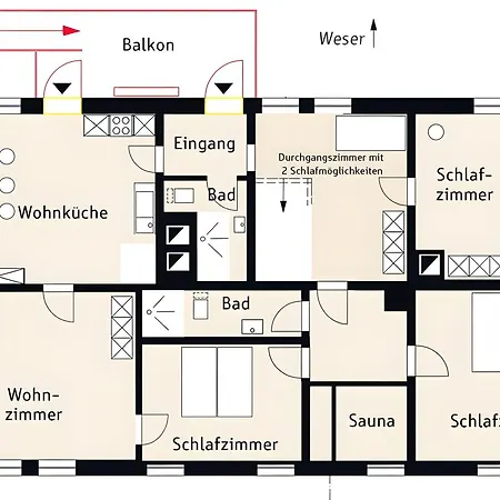 Apartman Alter Weserhof Forst *